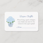 Preppy Blue Hydrangeas Diaper Raffle Baby Dusche Begleitkarte (Vorderseite)