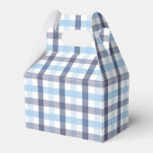 Preppy Blue Kariert Boy Baby Dusche Party Geschenkschachtel (Rückseite)