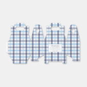 Preppy Blue Kariert Boy Baby Dusche Party Geschenkschachtel (Ungefaltet)
