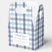 Preppy Blue Kariert Boy Baby Dusche Party Geschenkschachtel (Geöffnet)
