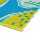 Preppy Blue Lemon Initial Monogram Cutting Board Schneidebrett (Ecke)