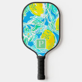 Preppy Blue Lemon Initial Pickleball Paddle (Vorderseite)