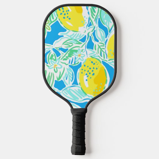 Preppy Blue Lemon Initial Pickleball Paddle (Rückseite)