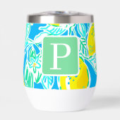 Preppy Blue Lemon Muster Initial (Vorderseite)