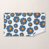 Preppy Blue Orange Hippie Blume Muster Badhandtuch Set (Handtuch)