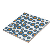 Preppy Blue Orange Hippie Blume Muster Fliese (Seite)