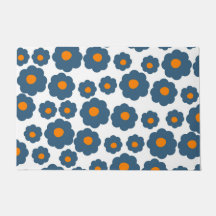Preppy Blue Orange Hippie Blume Muster