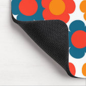 Preppy Blue Orange Hippie Blume Muster Mousepad (Ecke)