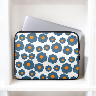 Preppy Blue Orange Hippie Blume Muster Notebook Sl Laptopschutzhülle