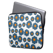 Preppy Blue Orange Hippie Blume Muster Notebook Sl Laptopschutzhülle (Vorderseite Links)
