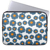 Preppy Blue Orange Hippie Blume Muster Notebook Sl Laptopschutzhülle (Vorderseite)