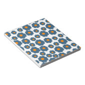 Preppy Blue Orange Hippie Blume Muster Notizblock (angewinkelt)