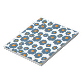 Preppy Blue Orange Hippie Blume Muster Notizblock (Rotiert)