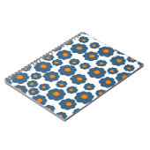 Preppy Blue Orange Hippie Blume Muster Notizblock (Linke Seite)