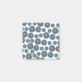 Preppy Blue Orange Hippie Blume Muster Post-it Klebezettel (Vorderseite)