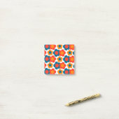 Preppy Blue Orange Hippie Blume Muster Post-it Klebezettel (Auf Schreibtisch)