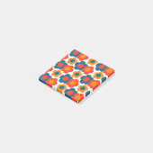 Preppy Blue Orange Hippie Blume Muster Post-it Klebezettel (angewinkelt)
