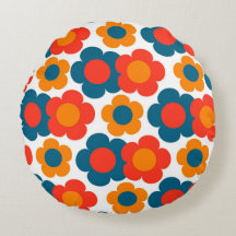Preppy Blue Orange Hippie Blume Muster
