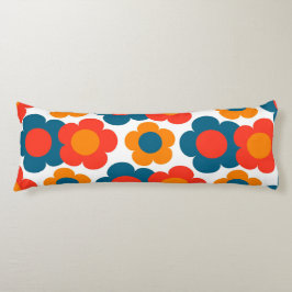 Preppy Blue Orange Hippie Blume Muster Seitenschläferkissen