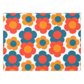 Preppy Blue Orange Hippie Blume Muster Tischdecke (Vorderseite (Horizontal))