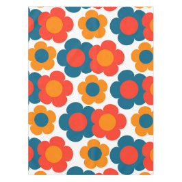 Preppy Blue Orange Hippie Blume Muster Tischdecke