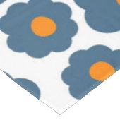 Preppy Blue Orange Hippie Blume Muster Tischdecke (Schrägansicht)