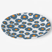 Preppy Blue Orange Hippie Blume Pattern Paper Pla Pappteller (Schrägansicht)