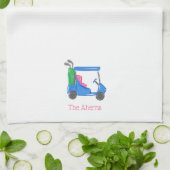 Preppy Blue Personalisiert Golf Cart Geschirrtuch (Gefaltet)