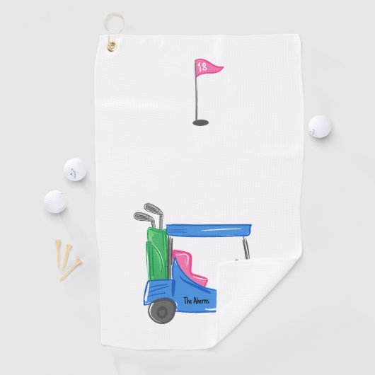 Preppy Blue Personalisiert Golf Cart Golf Handtuch (Insitu)