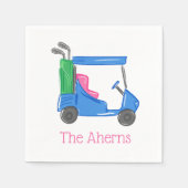 Preppy Blue Personalisiert Golf Cart Serviette (Vorderseite)