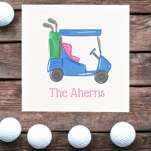 Preppy Blue Personalisiert Golf Cart Serviette