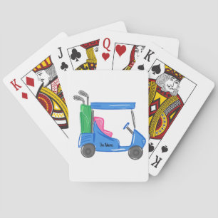 Preppy Blue Personalisiert Golf Cart Spielkarten