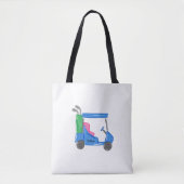 Preppy Blue Personalisiert Golf Cart Toag Tasche (Vorderseite)