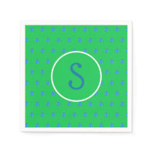 Preppy Blue Pickleball Green Initial