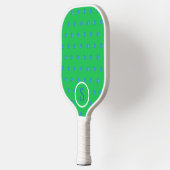 Preppy Blue Pickleball Green Monogram Schläger (Links)