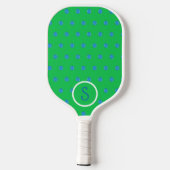 Preppy Blue Pickleball Green Monogram Schläger (Rückseite)