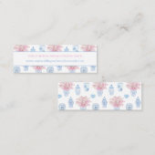 Preppy Blue Pink Chinoiserie Wedding Website Card Mini Visitenkarte (Vorne/Hinten)