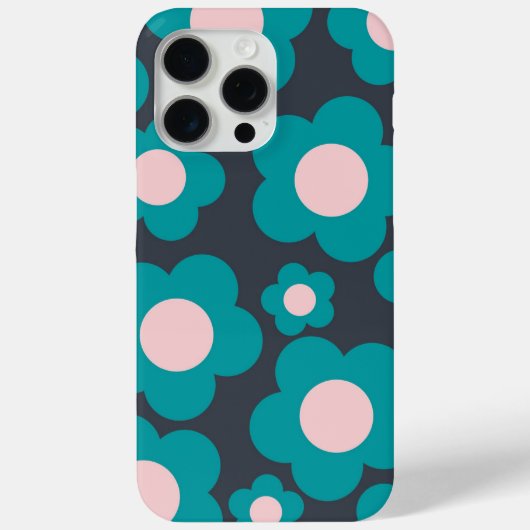 Preppy Blue Pink Hippie Blume Muster Case-Mate iPhone Hülle (Rückseite)