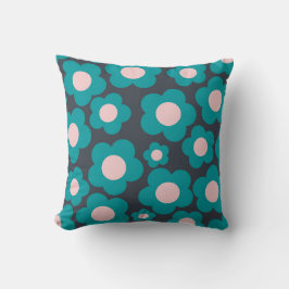 Preppy Blue Pink Hippie Blume Muster Kissen