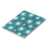 Preppy Blue Pink Hippie Blume Muster Notizblock (Rotiert)