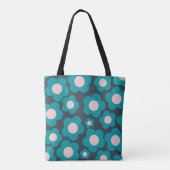 Preppy Blue Pink Hippie Blume Muster Tasche (Rückseite)