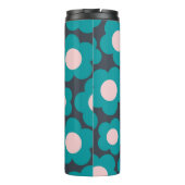 Preppy Blue Pink Hippie Blume Muster Thermosbecher (Rückseite)
