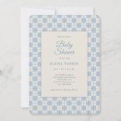 Preppy Blue Plaid Baby Shower Invitation Einladung (Vorderseite)