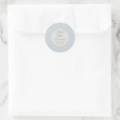 Preppy Blue Plaid Baby Shower  Runder Aufkleber (Tasche)