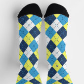 Preppy Blue Raspberry Lemon Gelbe Raute Socken (Oben)