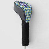 Preppy Blue Raspberry Lemon Raute Mit Monogramm Golf Headcover (angewinkelt)