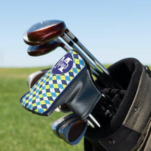 Preppy Blue Raspberry Lemon Raute Mit Monogramm Golf Headcover