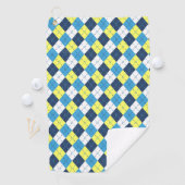 Preppy Blue Raspberry Lemon Raute Mit Monogramm Golfhandtuch (Insitu)