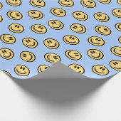 Preppy Blue Smile Wrapping Paper Geschenkpapier (Ecke)