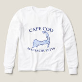 Preppy Blue Striped Cape Cod Silhouette Boy's (Design Vorderseite)